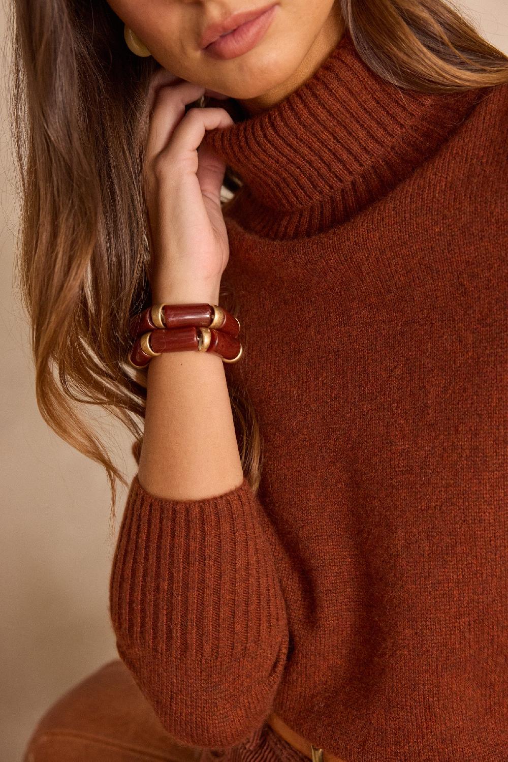 Maison 123 Unisex Turtleneck Jumper In 100% Cashmere - 4-ply SWAN(N)