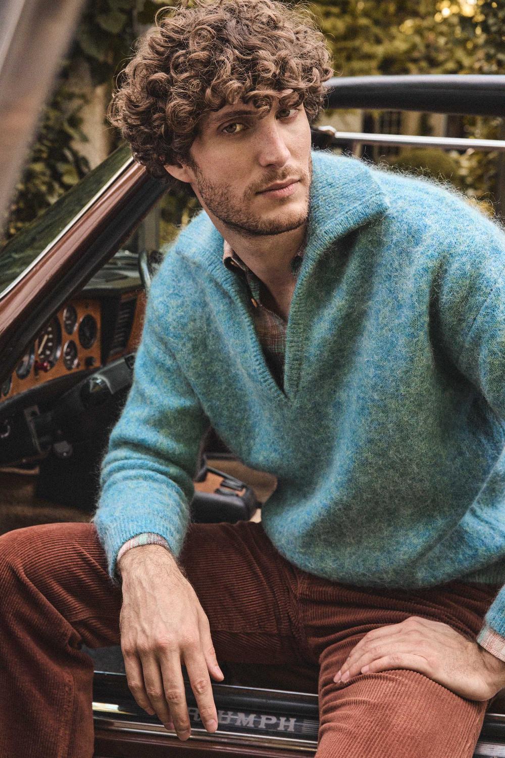 Maison 123 Unisex V-neck Mohair And Wool Jumper FLANEUR