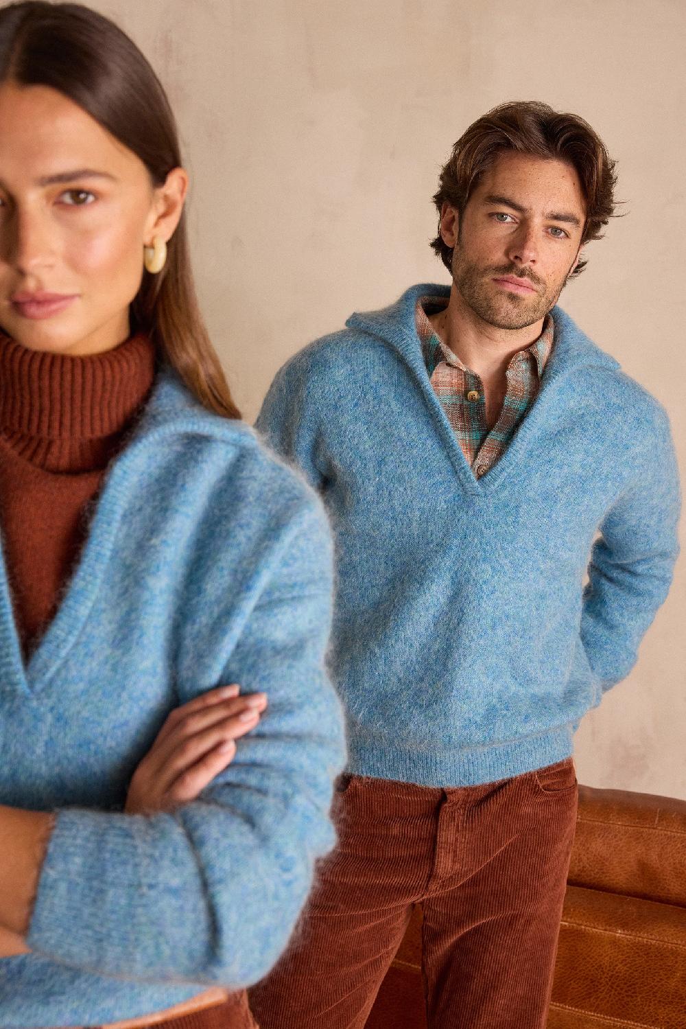 Maison 123 Unisex V-neck Mohair And Wool Jumper FLANEUR