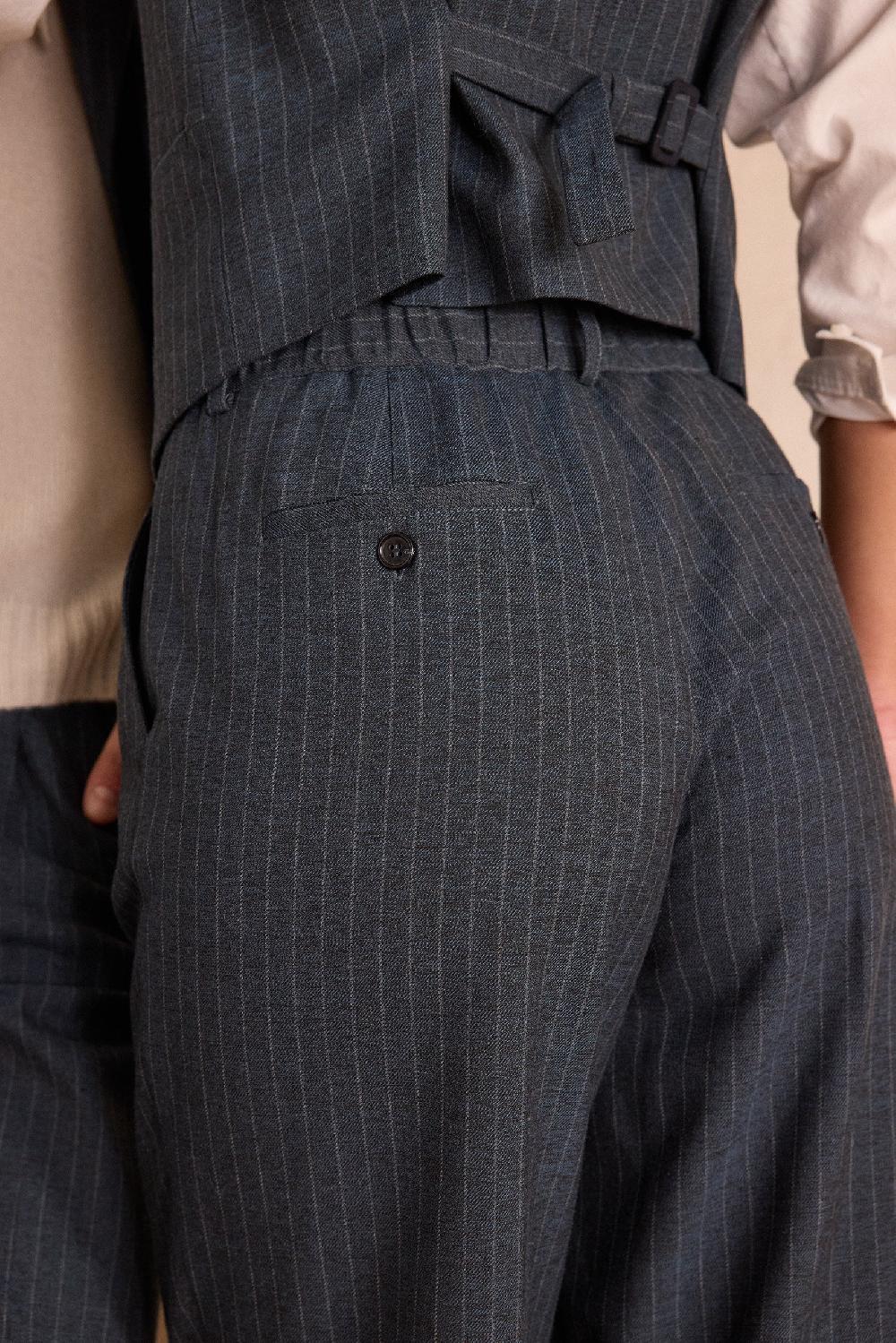 Maison 123 Unisex Wide-leg Tailored Trousers With Stripes PASSIONNANT