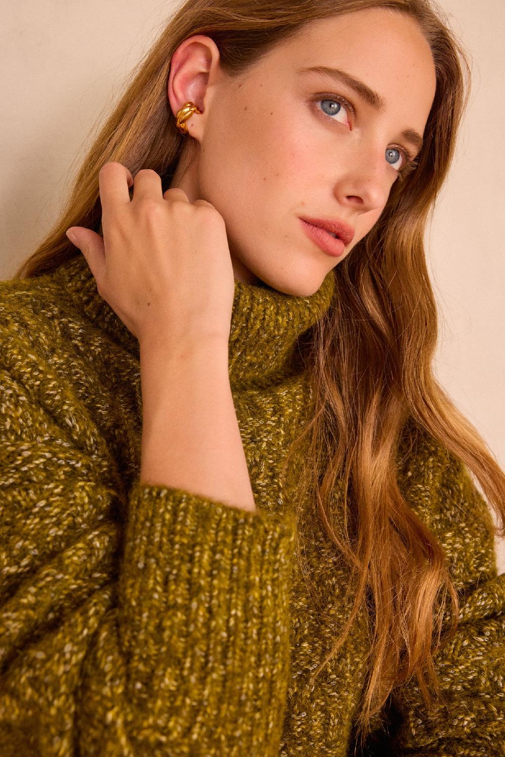 Maison 123 Wool And Cotton Turtleneck Jumper BRANDY