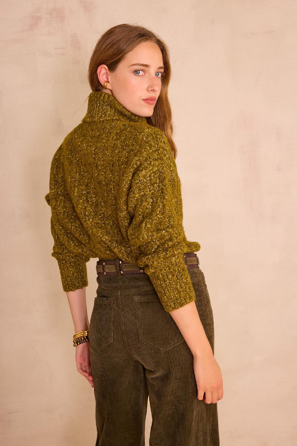 Maison 123 Wool And Cotton Turtleneck Jumper BRANDY