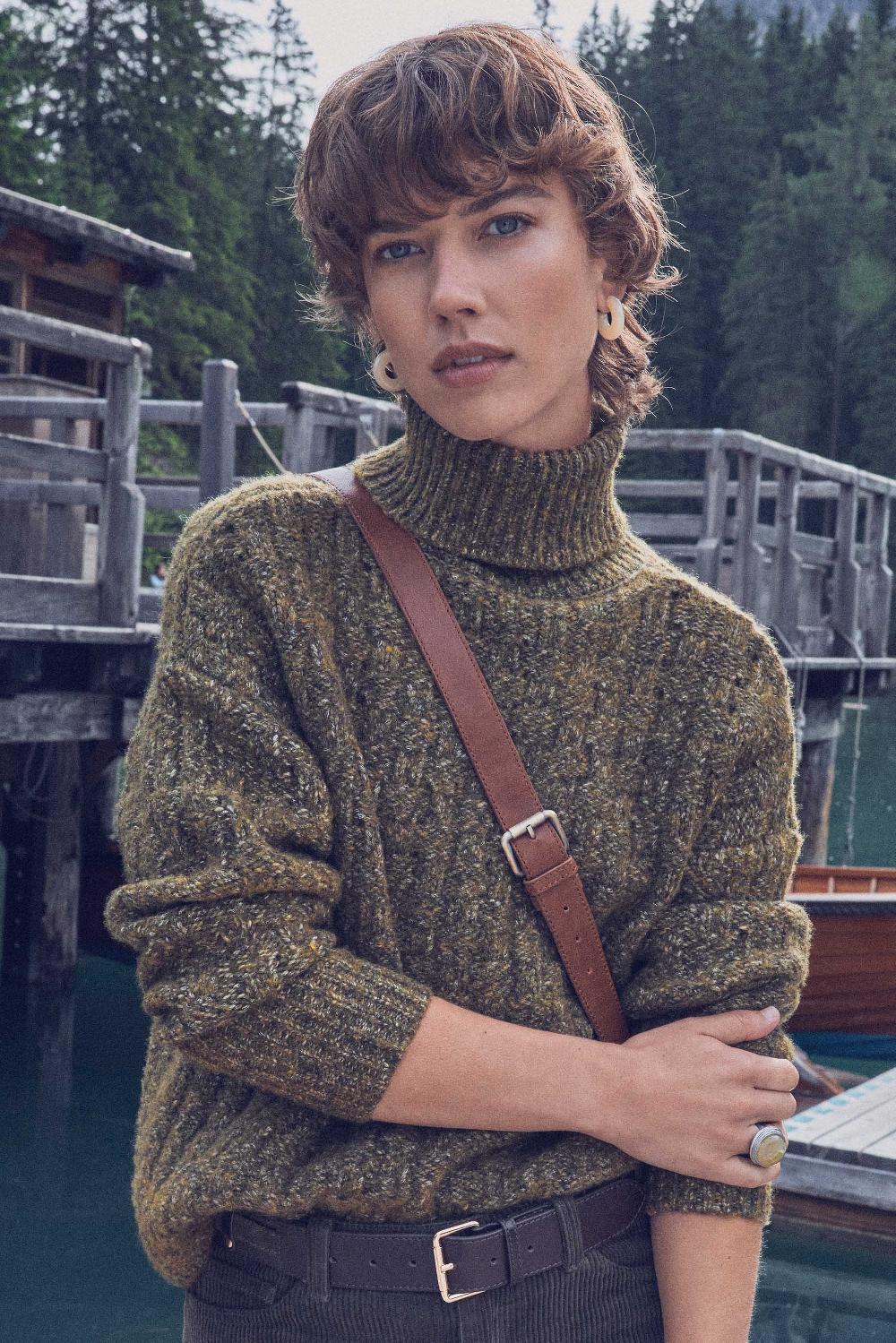 maison 123 Wool and cotton turtleneck jumper BRANDY