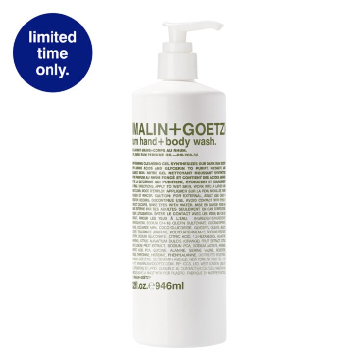 malin goetz rum hand+body wash 32 fl.oz
