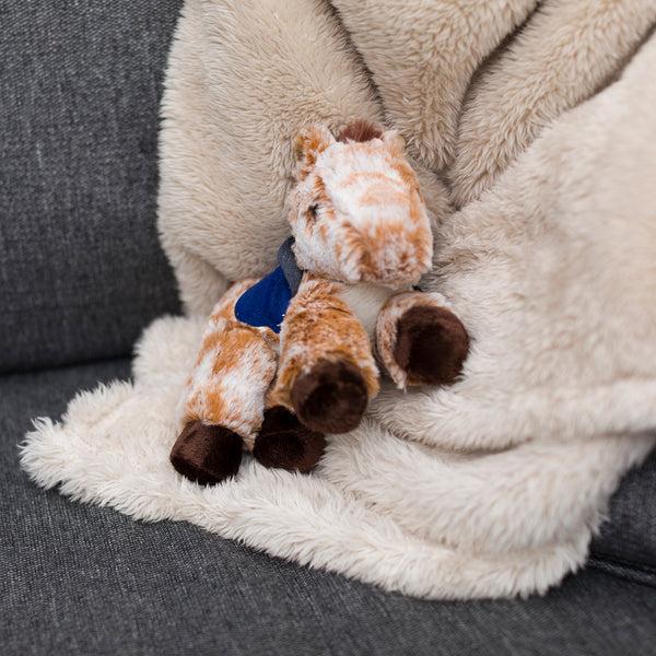 Mane 'n Tail Buckskin Horse With Blue Mane 'n Tail Saddle