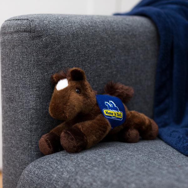 Mane 'n Tail Chestnut Horse With Mane 'n Tail Blue Saddle