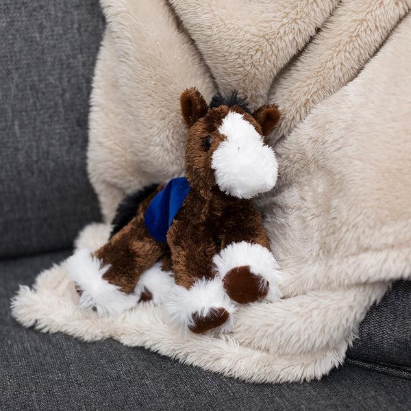 Mane 'n Tail Clydesdale Horse With Mane 'n Tail Blue Saddle