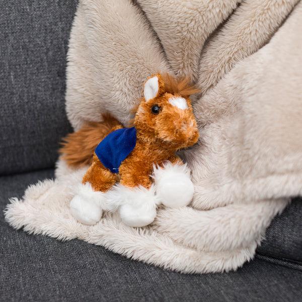 Mane 'n Tail Fluffy Copper Horse With Mane 'n Tail Blue Bandana