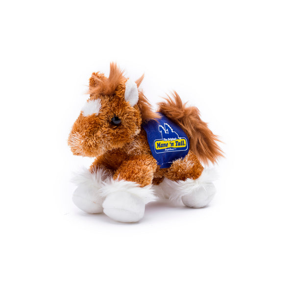 mane 'n tail Fluffy Copper Horse with Mane 'n Tail Blue Bandana