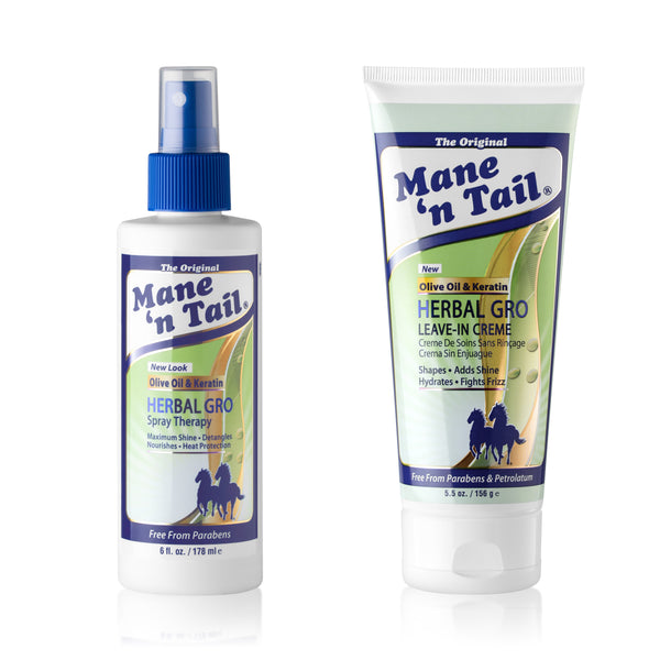 mane 'n tail Herbal Gro Spray Therapy and Leave-In Cream Care Combo