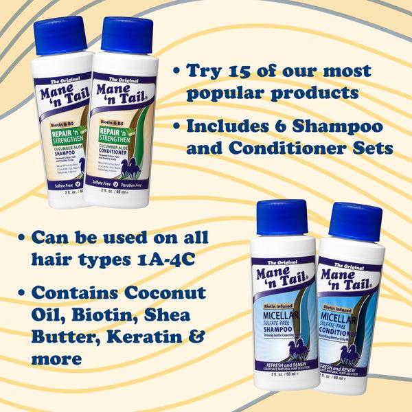 Mane 'n Tail Mane 'n Tail Sampler Gift Box Trial Size Shampoos Conditioners And Detanglers 15 Piece Set