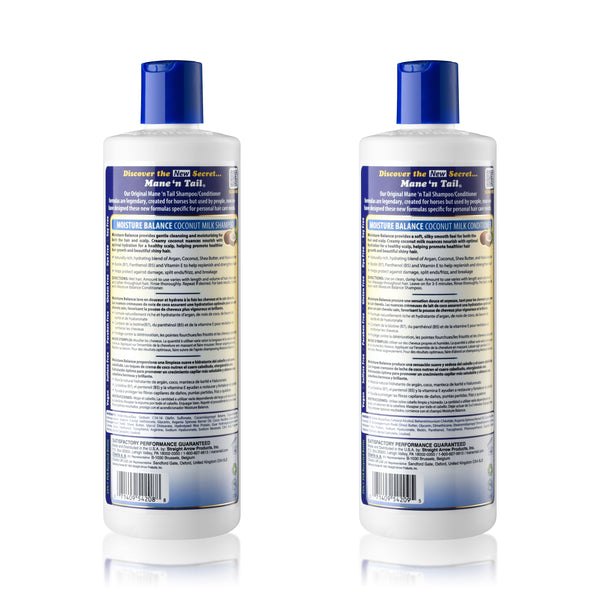 Mane 'n Tail Moisture Balance Shampoo & Conditioner 20oz Each Coconut Milk & Biotin