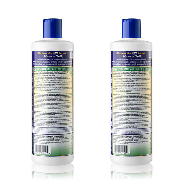 Mane 'n Tail Repair 'n Strengthen Shampoo & Conditioner 20oz Each Cucumber & Aloe