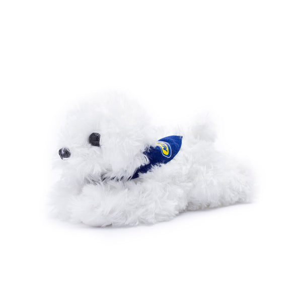 mane 'n tail White Fluffy Dog with Mane 'n Tail Blue Bandana