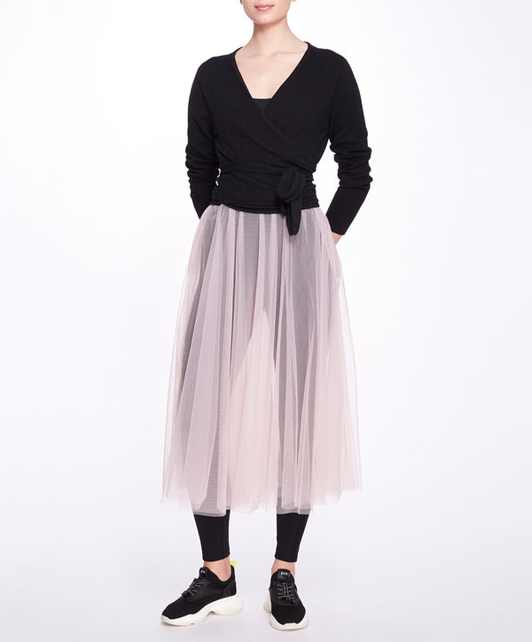 Marchesa Notte Anne Wrap Sweater Black