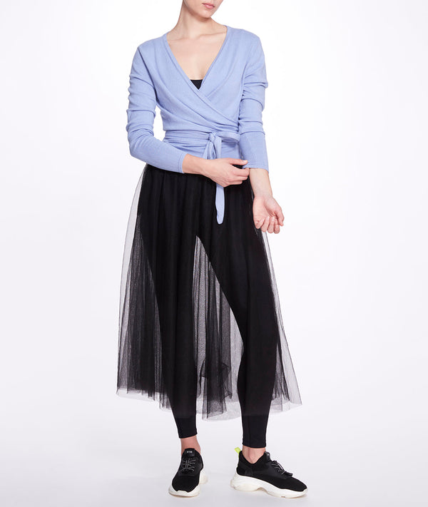 Marchesa Notte Anne Wrap Sweater Zen Blue