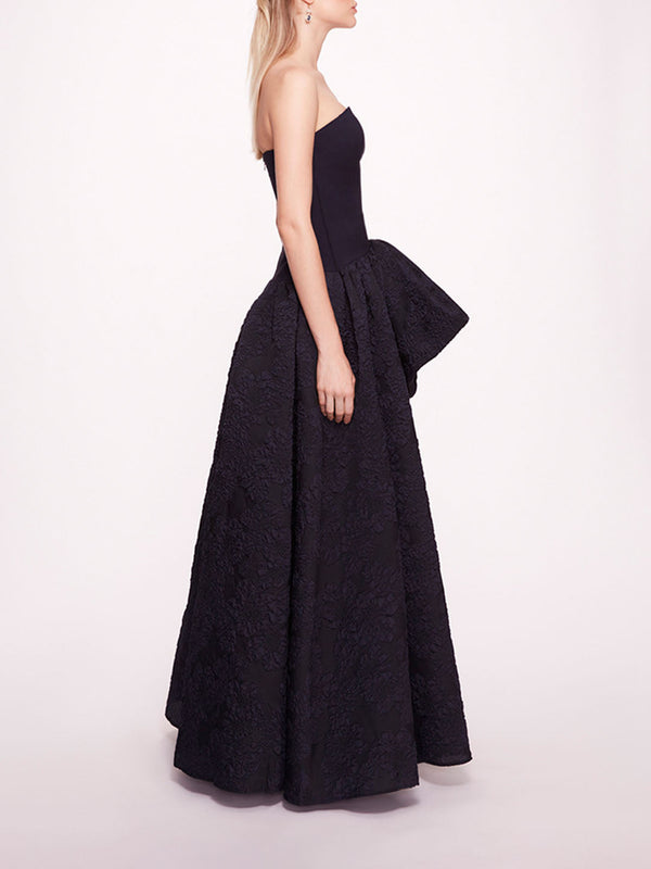 Marchesa Notte Calathea Gown Navy