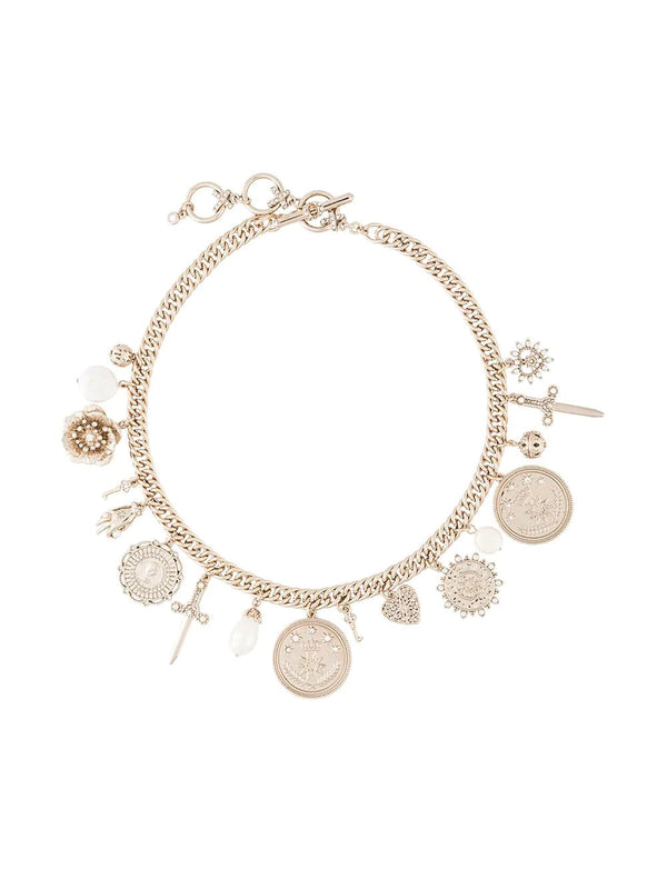 marchesa notte Charm Front Statement Necklace Gold