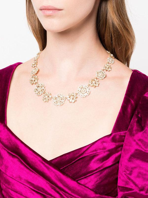 Marchesa Notte Fresh Floral Collar Necklace Gold