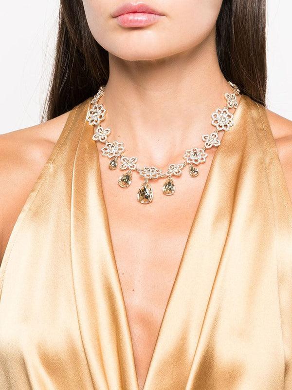Marchesa Notte Lace Collar Necklace Gold