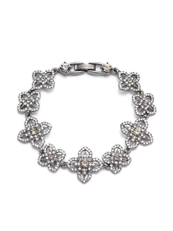 marchesa notte Lace Floral Bracelet Black Diamond