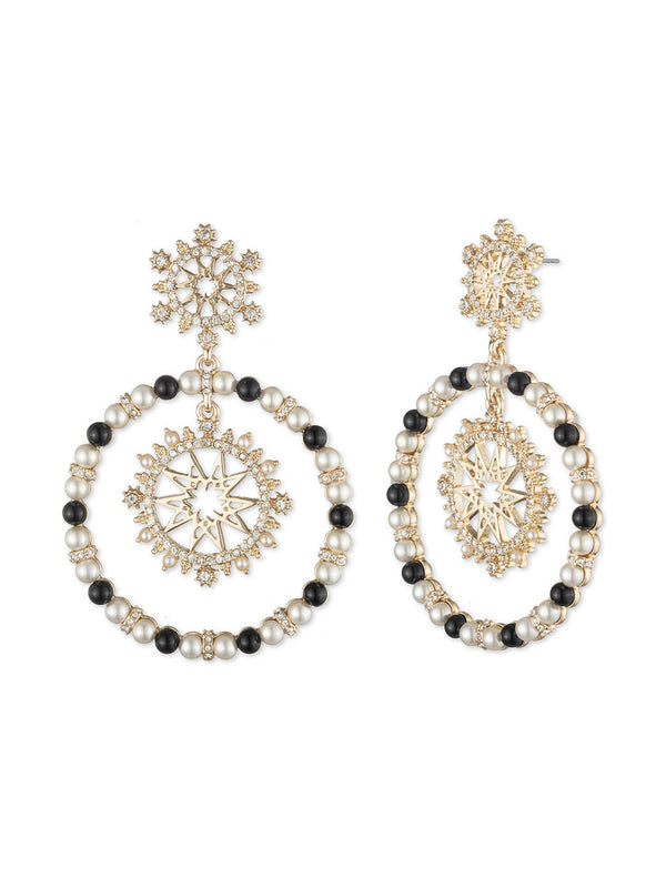 marchesa notte Orbital Pearl Earring Black