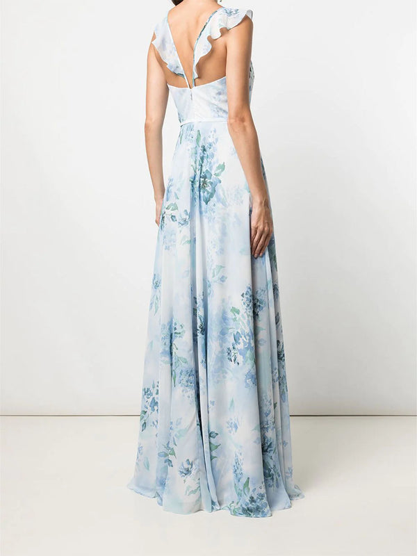Marchesa Notte Pavia Printed Dusty Blue