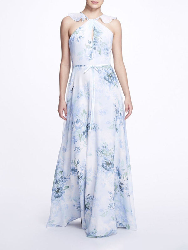 marchesa notte Pavia Printed Dusty Blue