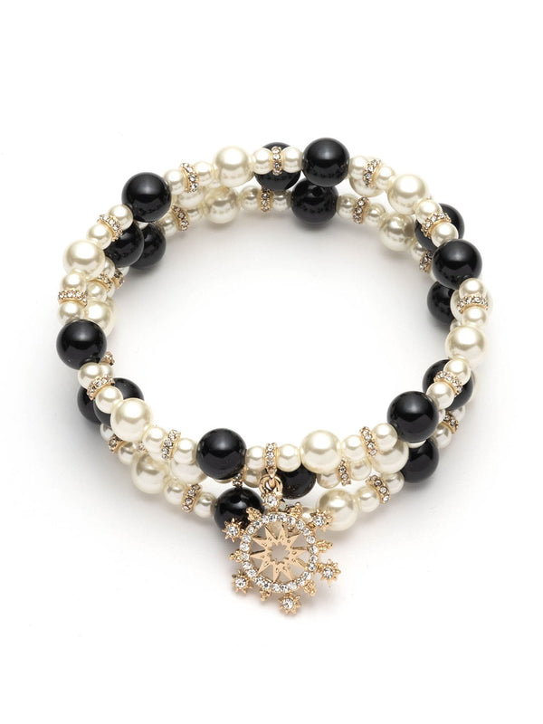 marchesa notte Pearl Bracelet Set Black