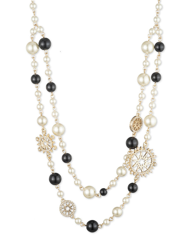 marchesa notte Pearl Collar Necklace Black