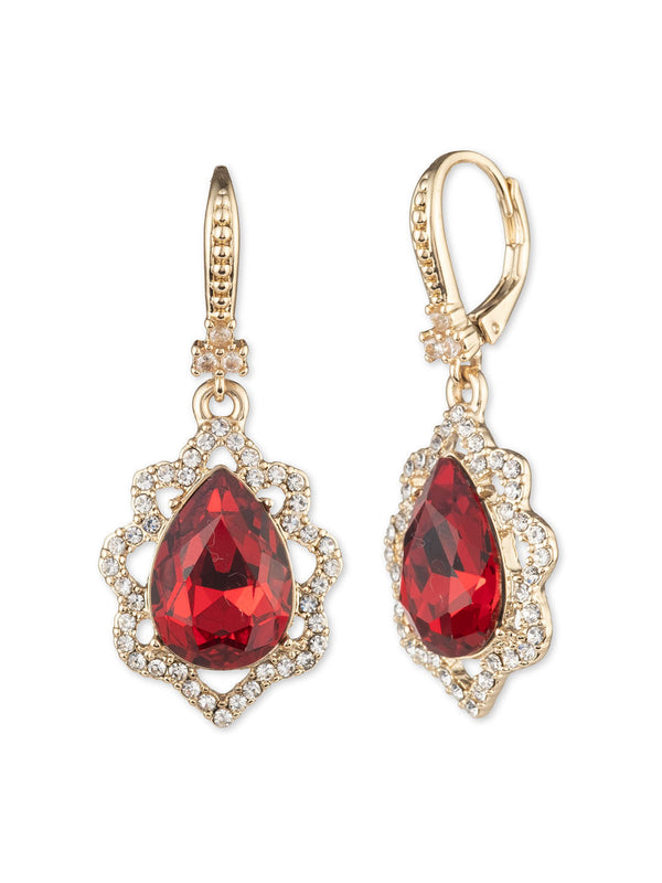 marchesa notte Poised Drop Earring Red