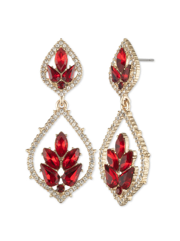 marchesa notte Poised Large Drop Earring Red