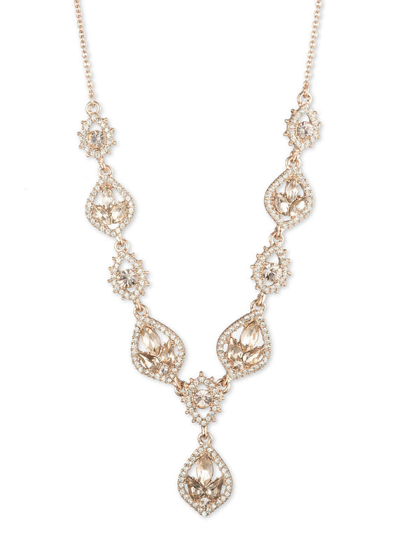 marchesa notte Poised Rose Y Necklace Rose Gold