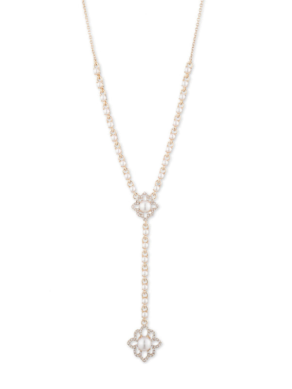 marchesa notte Pretty Pearl Y Necklace Gold