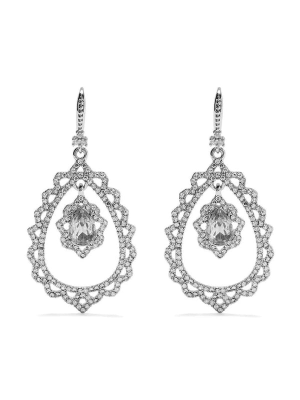 marchesa notte Teardrop Chandelier Earring Crystal