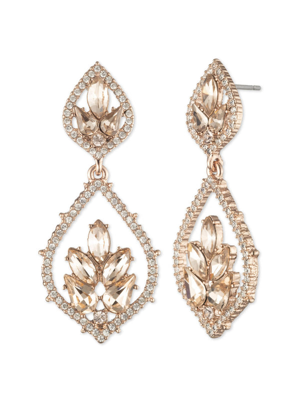 marchesa notte Poised Rose Large Drop Earring Rose Gold