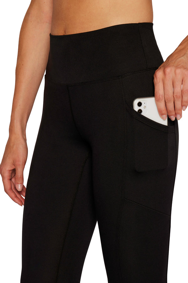 Marika Balance Collection Easy Eclipse Side Pocket Mid Calf Capri – BLACK