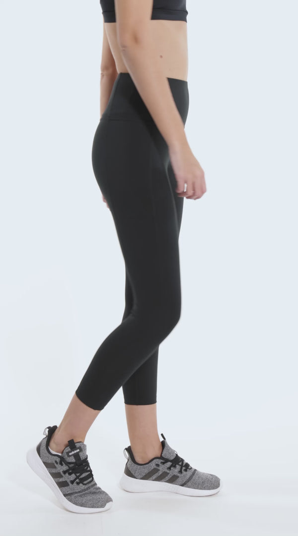 Marika Brooke High Rise Tummy Control Mid Calf Capri – HEATHER BLACK