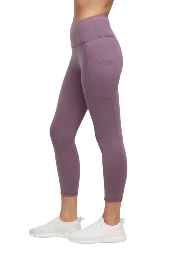 marika Drew Side Pocket Tummy Control Mid Calf Capri - Black Plum – BLACK PLUM