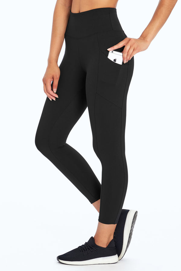 marika Drew Side Pocket Tummy Control Mid Calf Capri – BLACK