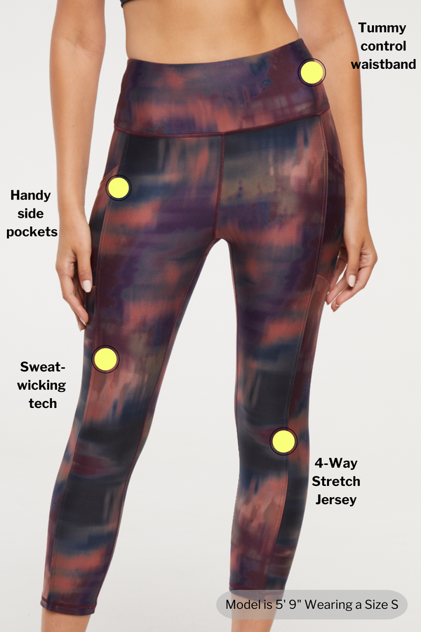 Marika Drew Side Pocket Tummy Control Mid Calf Capri - Fig Washed Landscape – FIG WASHED LANDSCAPE