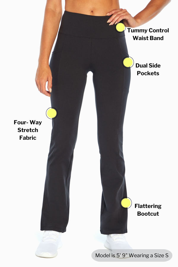 Marika Eclipse Side Pocket Tummy Control Yoga Pant – BLACK