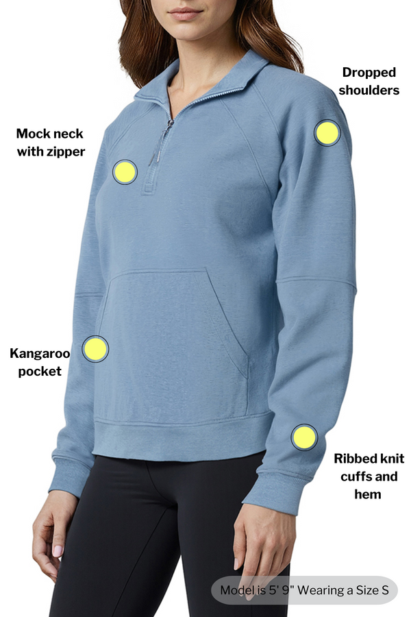 Marika Camila 1/4 Zip Jacket – HEATHER BLUESTONE