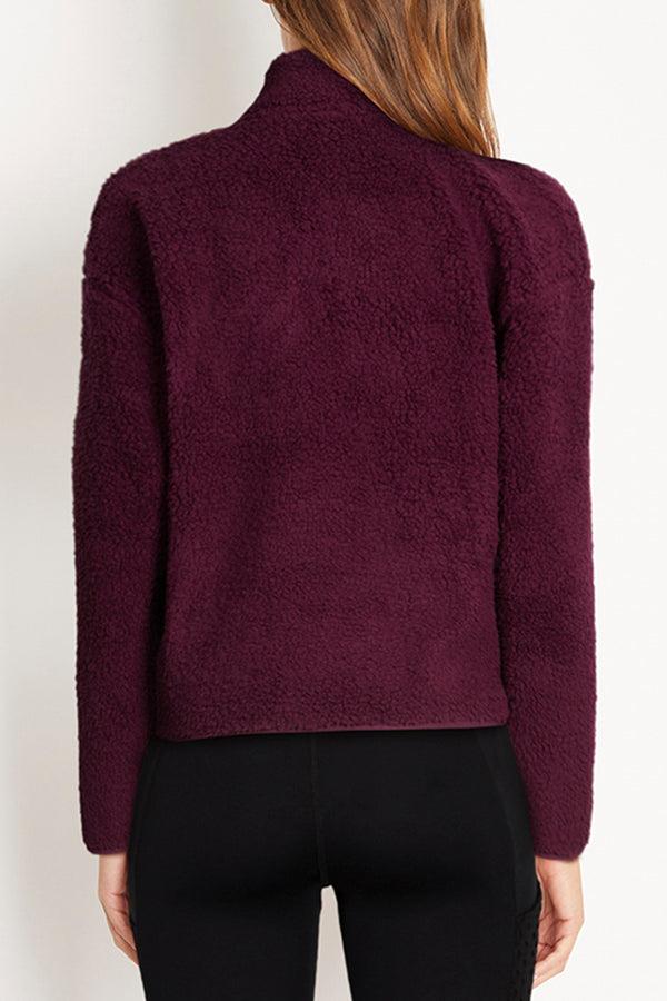 Marika Carson 1/4 Zip Sherpa Pullover – GRAPE WINE