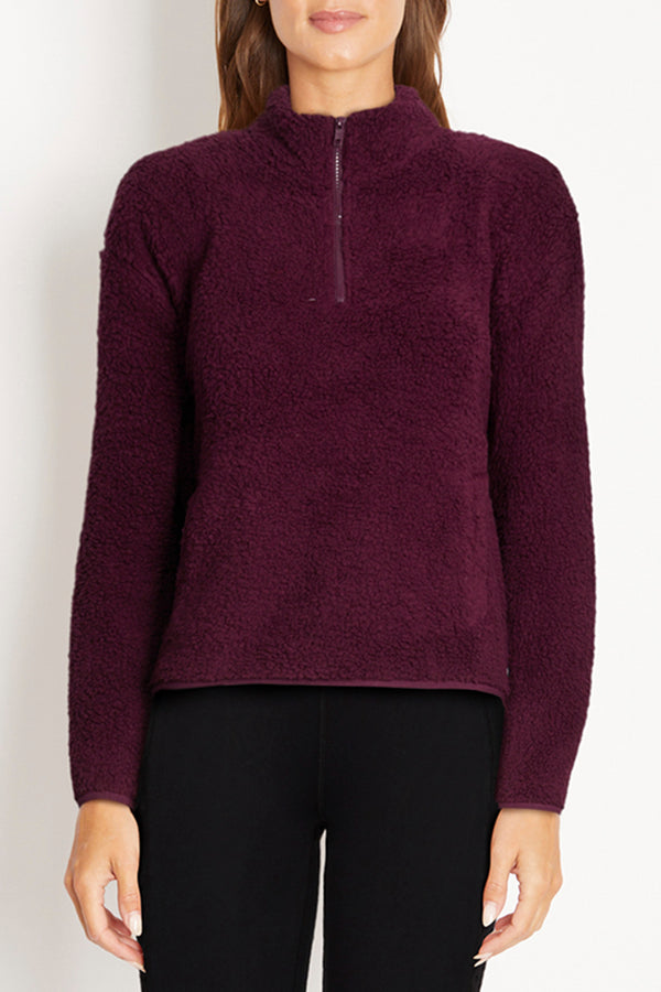 marika Carson 1/4 Zip Sherpa Pullover – GRAPE WINE