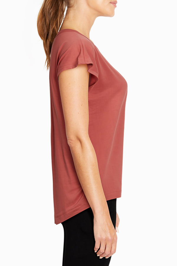 Marika Emmaline Short Sleeve Tee – DUSTY CEDAR
