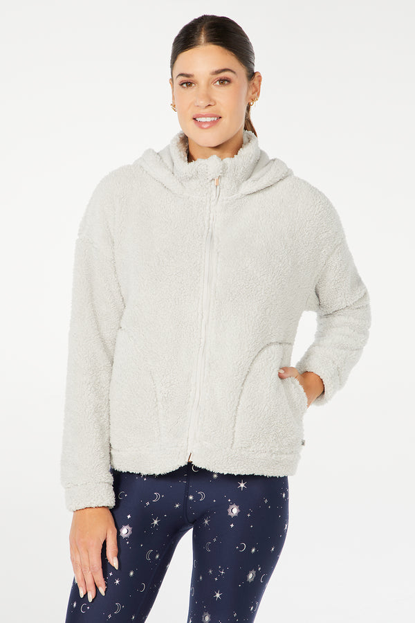 marika Furry Fleece Jacket – QUIET GRAY