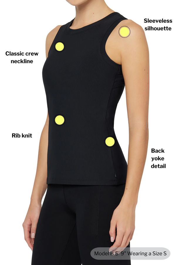 Marika Janie Rib Tank – BLACK