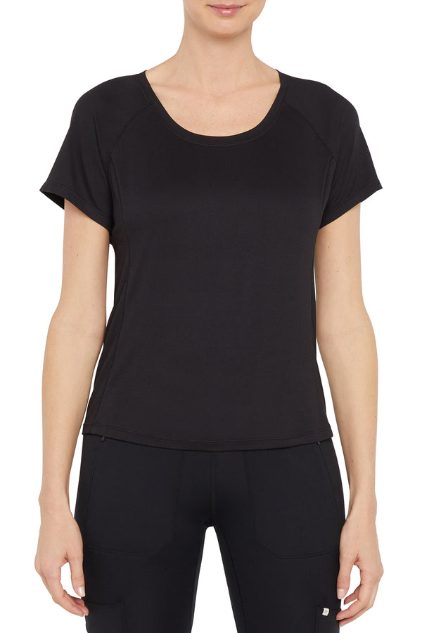 marika Lisa Short Sleeve Top – BLACK