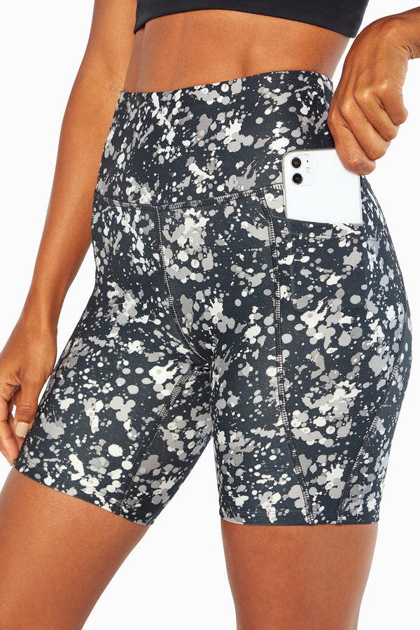 Marika Luna Side Pocket Short – BLACK SPLATTER MIX